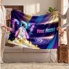 Cristiano Ronaldo Personalized Fleece Blanket With Football Logo, Custom Name Text Soft Warm Home Throw Blanket