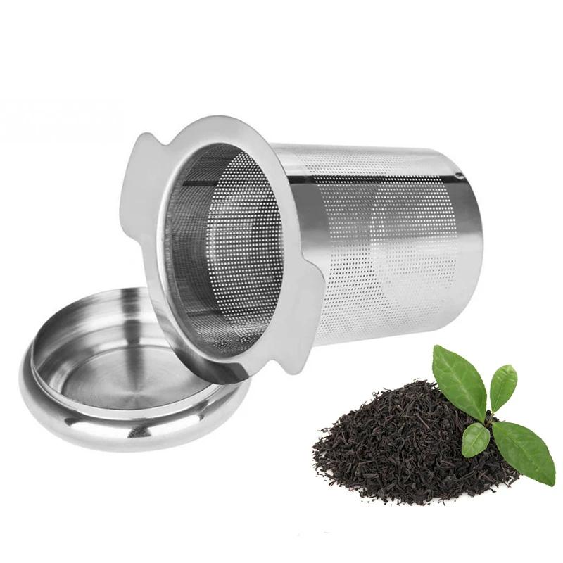 Ситечко для заваривания чая из нержавеющей стали, фильтр для листового чая, сито для заваривания чая для чашки, сетка для заваривания чая, кухонные принадлежности
