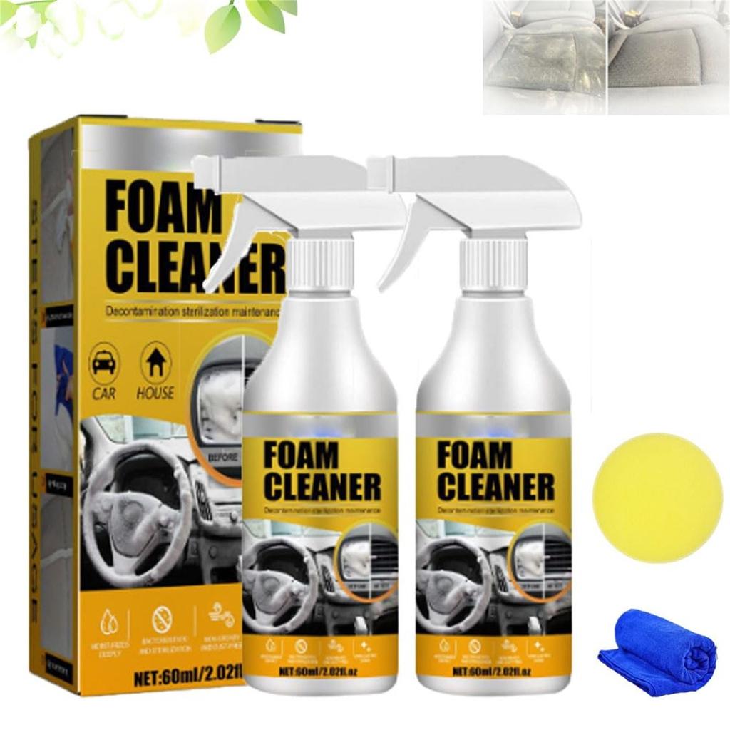 Car Interior Foam Cleaner Water-free Decontamination Seat Ceiling Instrument Panel Foam Cleaner 60ml