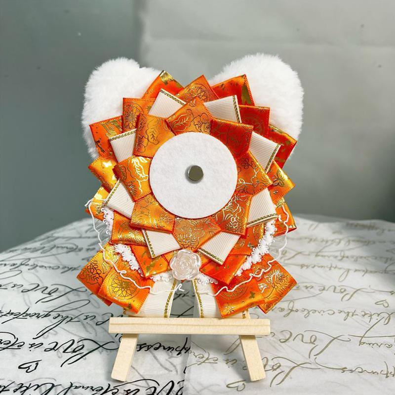 1PC Fabric Ins Style Handmade Diy Badge Holder Anime Peripheral Barrette Holder Cute Cat Ear Display Holder Multi-Colour