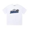 Cross-border new graffiti letter printing European and American street trendy brands loose and versatile casual men's and women's short-sleeved round