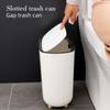 "Narrow Bathroom Trash Can with Press Cover for Garbage Sorting"