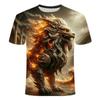 Летняя мужская свободная футболка больших размеров с 3D-принтом с изображением древнего мифического животного, персонализированная, модная, дышащая рубашка с короткими рукавами
