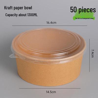 Одноразовые крафтовые бумажные контейнеры для еды с крышками