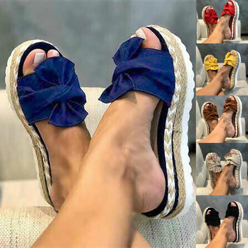 Breathable Bow Knot Sandals Shoes Women With Flexible Sole And Padded Insole For Comfort