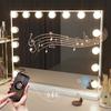 Miroir De Maquillage - Hansong - Miroir Bluetooth - 15 Ampoules LED - 3 Modes D'éclairage - Verre Trempé