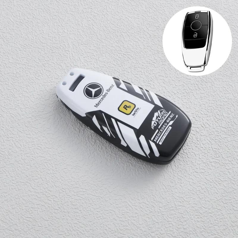 SUG2 Car Key Case Cover for Mercedes Benz C S A Class W206 W223 S350 C260 C300 S400 S450 S480 S500 Smart Key Holder Keychain