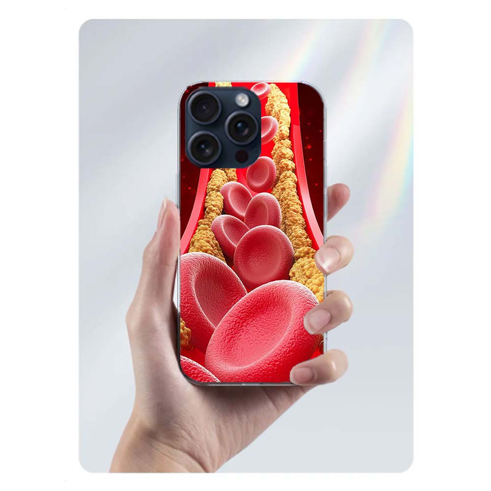 Тромбоциты под микроскопом Прозрачный чехол для телефона для iPhone 17 Air 16 Pro Max 15 Pro 14 Plus 17E 16E 11 13 12 Mini Чехлы