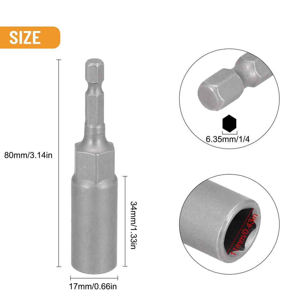 6-17 мм ударная головка магнитная гайковерт 1/4" шестигранный ключ адаптер для сверла головка привода ударная головка адаптер