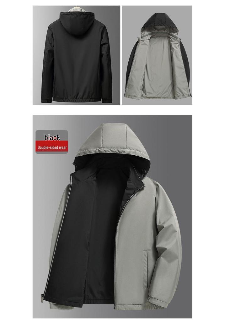 Мужская двусторонняя куртка в стиле business casual для весны и осени