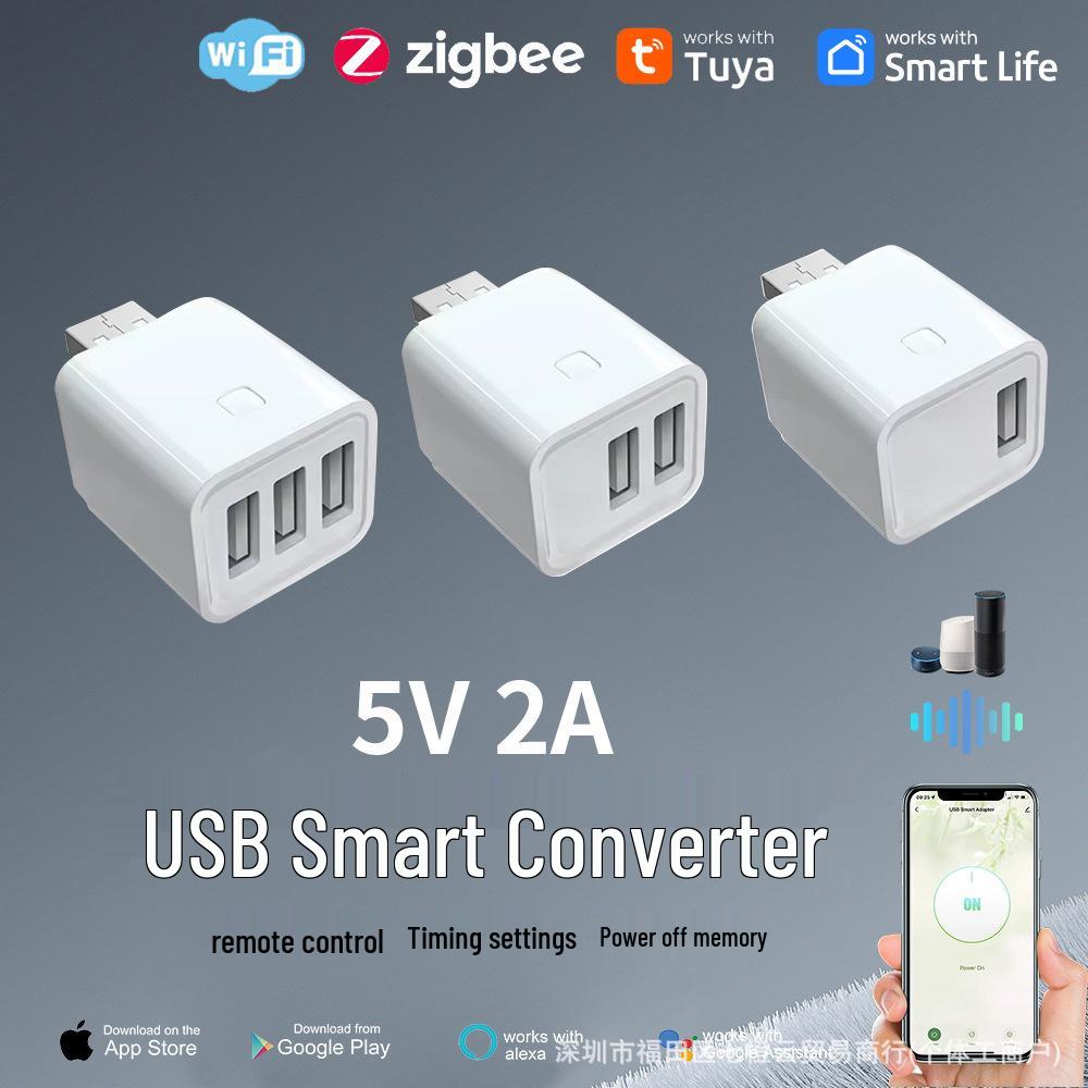 Умная розетка Tuya WiFi 5V USB с дистанционным управлением и таймером в приложении