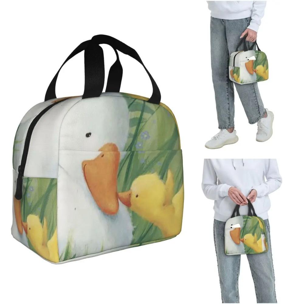 Duck Mom And Ducklings Cartoon Insulated Lunch Bag for Women Children Leakproof Food Boxes Thermal Lunch Box Tote