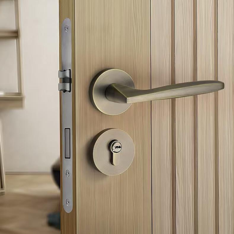 Modern Complete Door Knob Lock Twist Privacy/ Passage Lever Door Handles With Lock Set Easy Install Zinc Alloy Square Handle