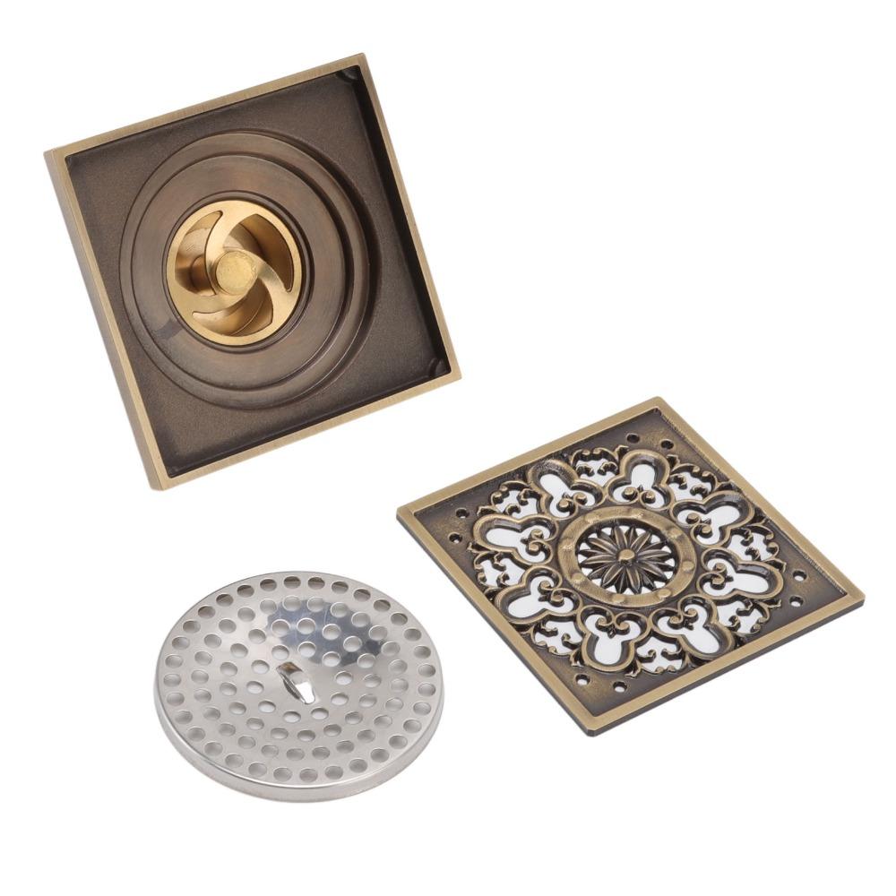 10 x 10 cm / 3.94 x 3.94 in Shower Drain Kit Square Drain Strainer Classic Floor Strainer Toilet
