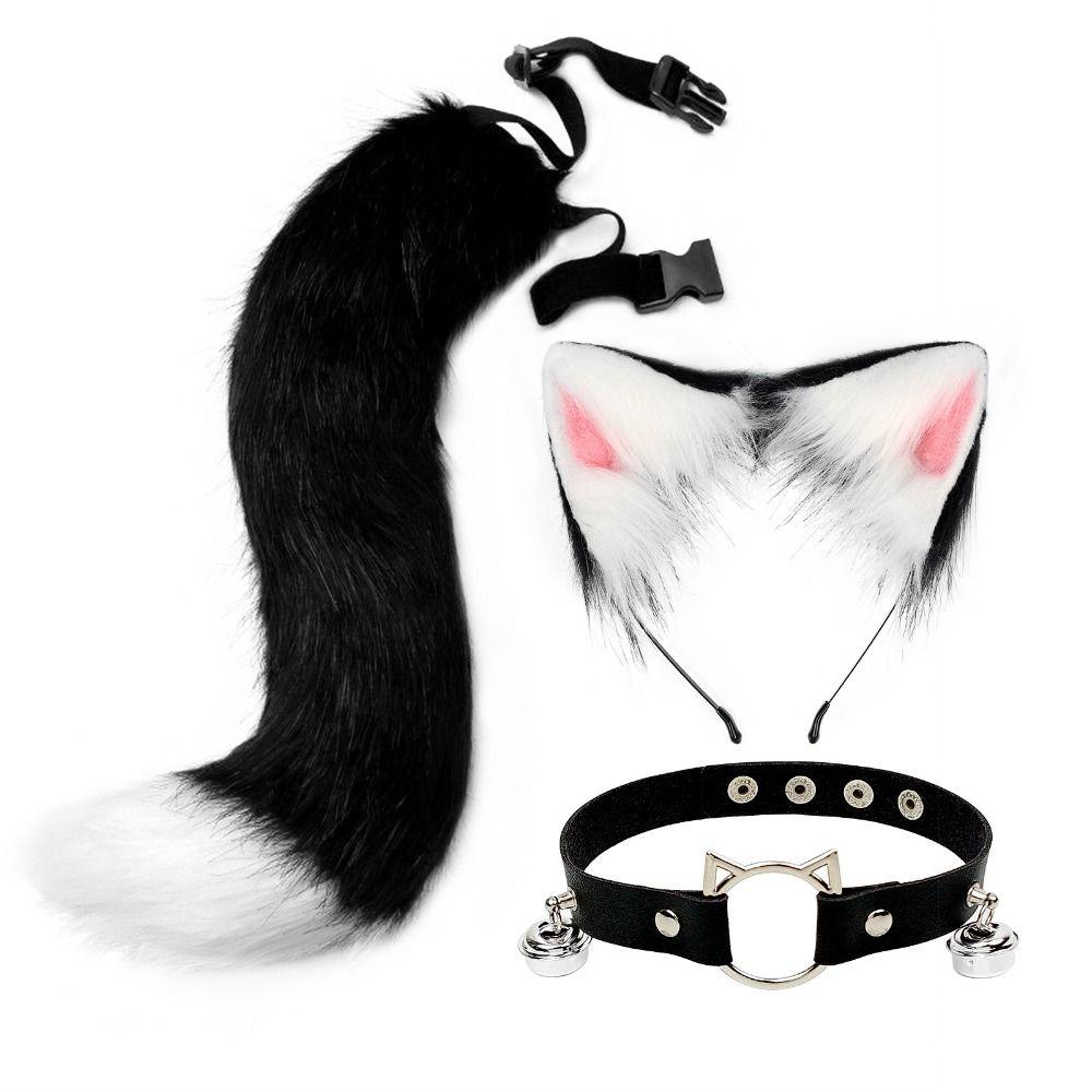 1 set Cat Tail Halloween Animal Cosplay Props Necklace Animal Cosplay Props Cosplay