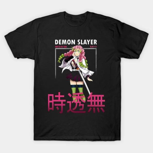 Mitsuri Kanroji Waifu Shirt Kimetsu No Yaiba Anime Unisexga Black Tshirt V16