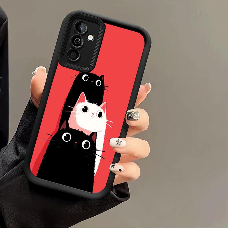 Чехол для телефона Samsung Galaxy A17 A16 A15 A14 A13 Кот Милый Котенок Мультяшный A56 A36 A26 A55 A35 A25 A54 A34 A24 A53 A33 A23 A07 A0