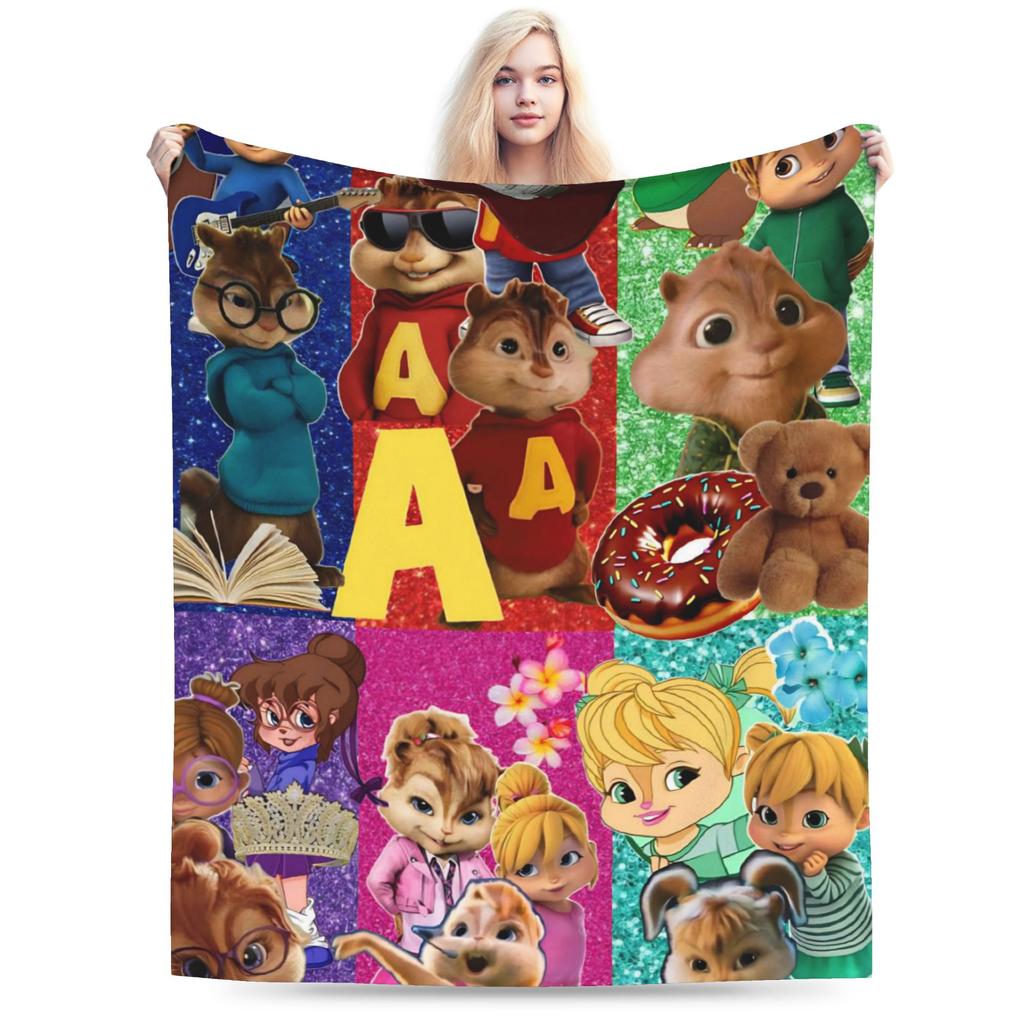 Alvin and the Chipmunks Blanket Cozy Soft Throw Blankets for Couch 50x60 Inch Multisize Plush Thin Quilt