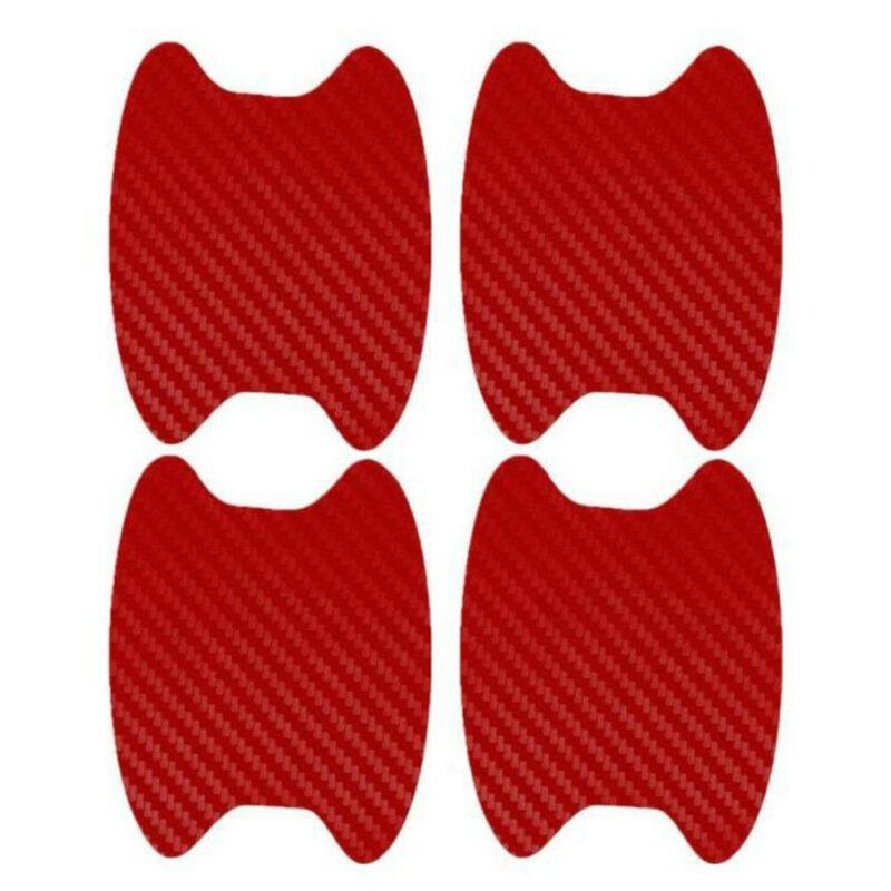 4 шт. сплошной цвет универсальный углеродное волокно автомобильная дверная ручка защитная наклейка устойчивая к царапинам