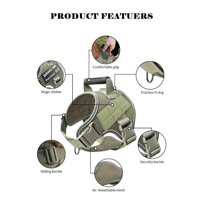 Нагрудный ремень для собак средних и крупных золотистых ретриверов, взрывозащищенный, дышащий, тактический жилет, шлейка для собак