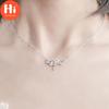 Hi ANENJERY Silver Color Crytal Shell Flower Necklace for Women Sweet Clavicle Chain Girl Jewelry Wholesale