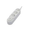 CHACON Power Strip 3 Sockets 16 A with Switch, Cable 1.5 M HO5VV-F 3x1.5 Mm² White