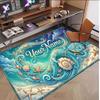 Fish Ocean Theme Soft Crystal Velvet Rug Custom Name & Text Print Non Slip Floor Rug for Bedroom Living Room