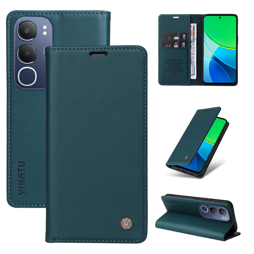 For vivo Y19s 4G Wallet Case YIKATU YK- 001 PU Leather Phone Cover with Stand