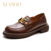 Women's Spring and Autumn Natural Leather Loafers Rubber Soft Soles Comfortable Lightweight Girl Student Leather Shoes