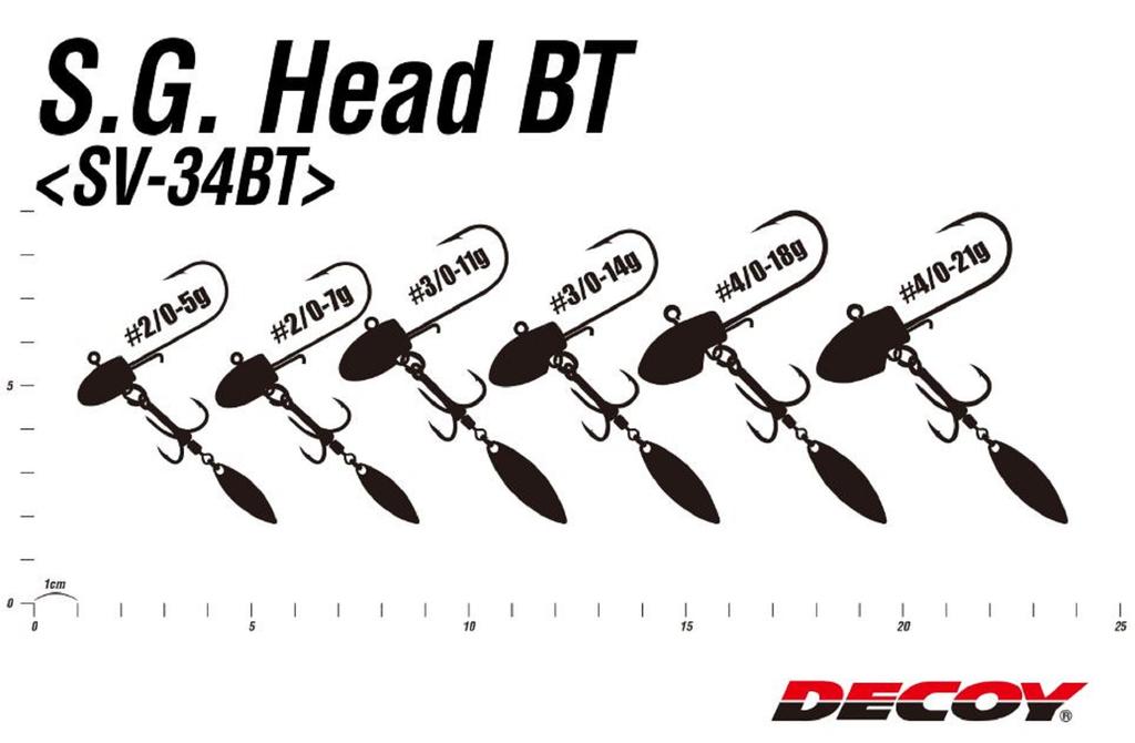 Decoy SV-34BT Jig Head Blade Treble S.G Size 3/0 , 11 Grams (8490)