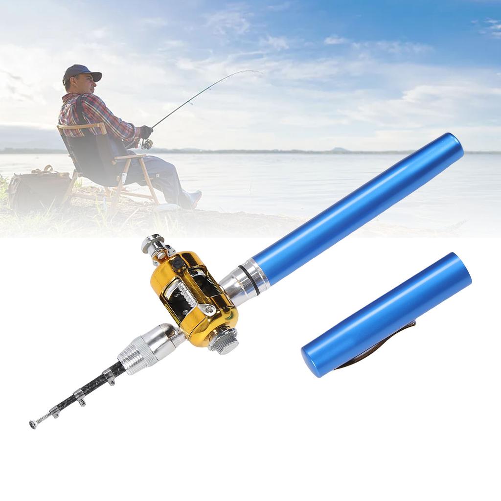 Miniature Pen Fishing Rod Portable Size Fishing Pole with Reel Wheel for Outdoor