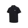 Embroidered Striped Half-Button Polo Shirt Men Tops Black IA8163
