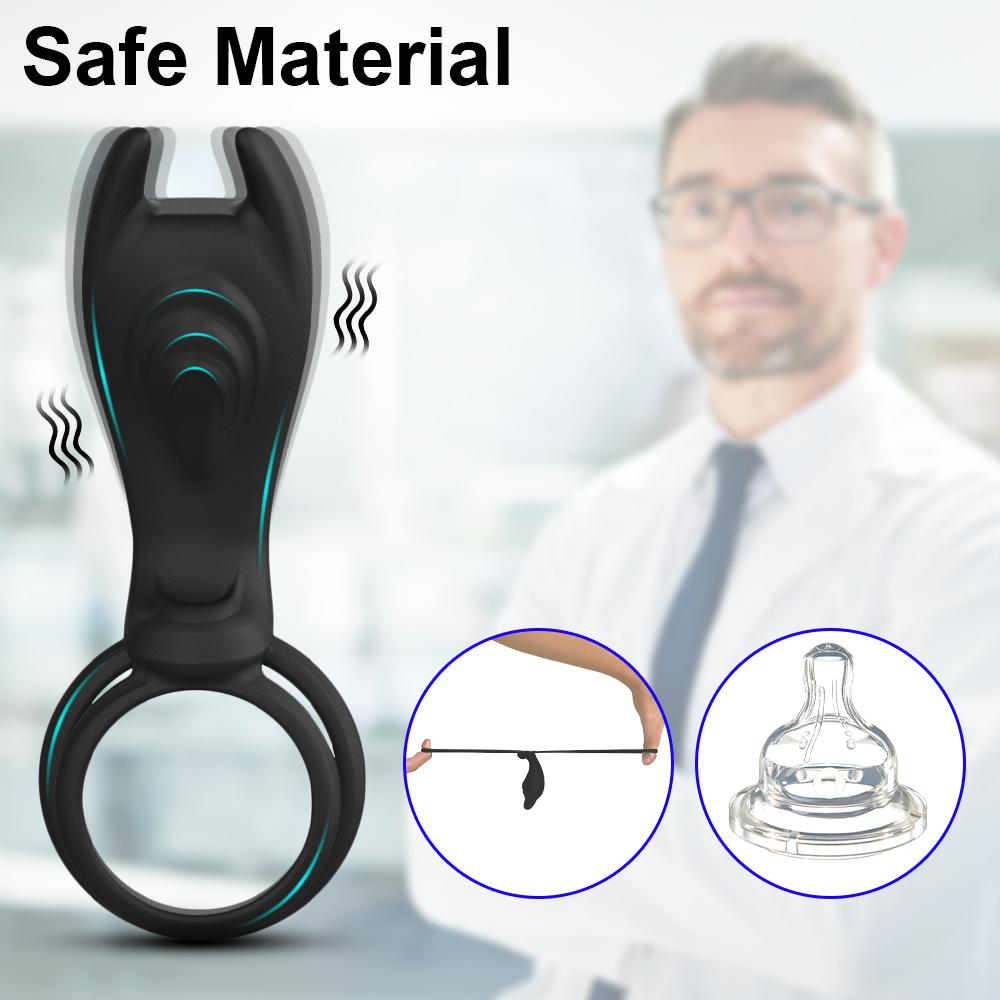 Вибрирующее кольцо для пениса с дистанционным управлением для мужчин, пар, двойное кольцо для пениса, кольцо для задержки эякуляции, стимулятор клитора, секс-игрушки