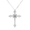 Стерлинговое серебро S925 Муассанит 0,5 карата настоящий D цвет VVS класс крест ожерелье кулон с бриллиантом тест прошлое высокое ожерелье ювелирные изделия