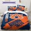 Auburn Tigers Pattern Bedding Set Quilt Cover Pillowcase Home Decor Gift (1 * Duvet Cover + 2 * Pillowcase, Without Core)
