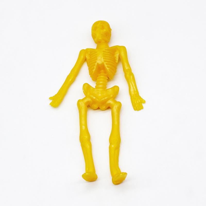 10 шт./пакет Гибкость TPR Мягкая резина Эластичный Маленький Зомби Скелет Человек Хэллоуин Кошелек или жизнь Игрушки Креативная Мини Странные Игрушки