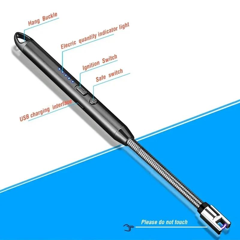 Новая ветрозащитная кухонная электрическая USB-зажигалка, для свечей, барбекю, кемпинга, перезаряжаемая, дуговая, без пламени, плазменная