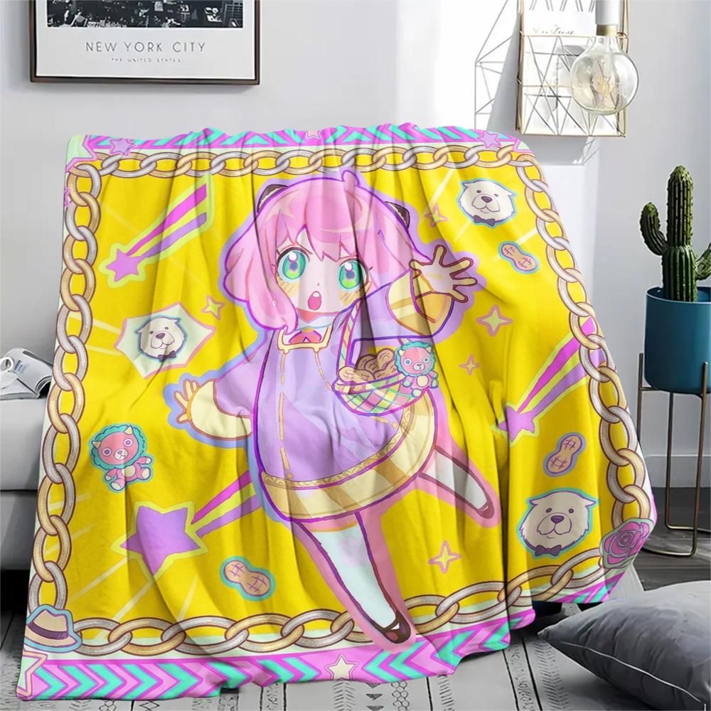 Anya Forger Flannel Blanket Warm Print Pattern Comfortable for Home Travel Picnic Sofa Bed Chair.-TING