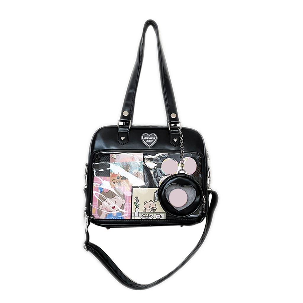 Harajuku Itabag Girls PU Transparent Bag School Student Handbags Ita Bag Tote JK Uniform Shoulder Crossbody Bag