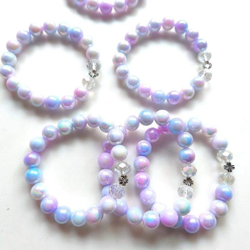 Унисекс Браслет-цепочка на руку Бусины для медитации Браслет на запястье Гладкие круглые бусины Регулируемый размер Браслеты Аксессуар для мужчин Женщин