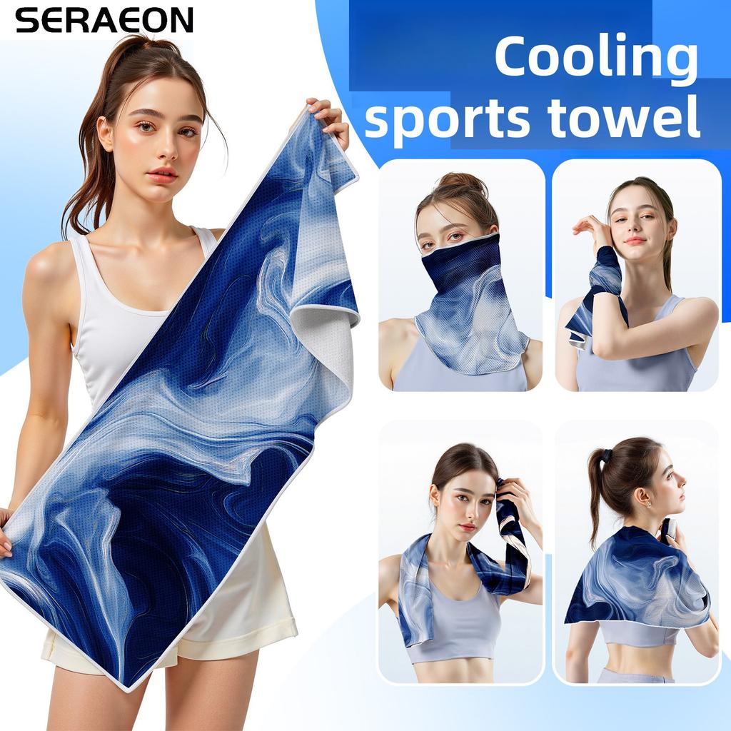 Cooling sports towel for running, badminton, yoga, sweat-absorbing and quick-drying towel, gym sweat towel, ice-cool towel, 2-pack