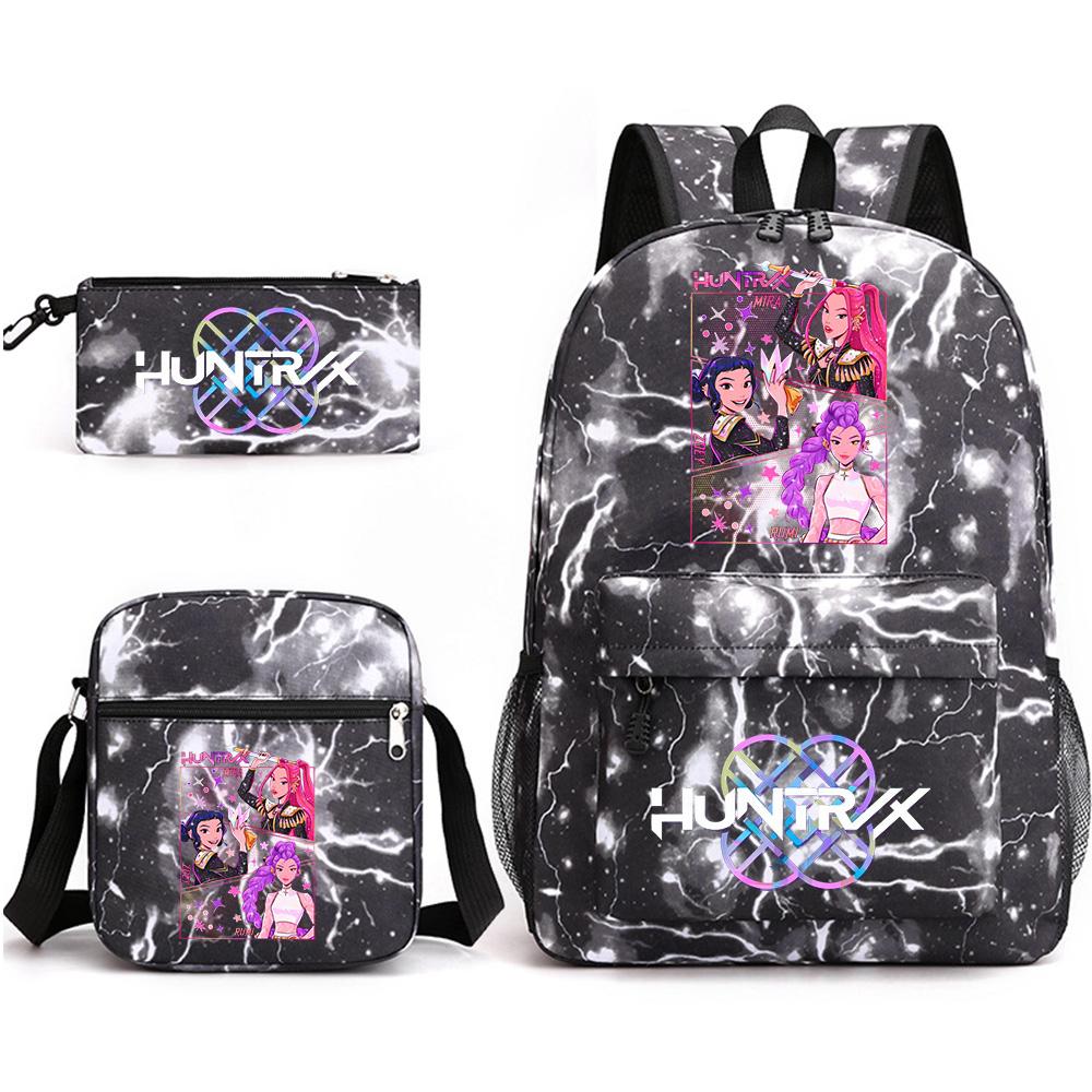 3Pcs/set Anime Cartoon Printed Large Capacity Bookbag Backpack with Shoulder Bag Pencil Case for Student Boy Girl Schoolbag