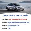 Накладка на капот двигателя для Tesla Model Y 2019~2024, звукоизоляционный хлопковый чехол, огнестойкий коврик для автомобиля, аксессуары для деталей интерьера