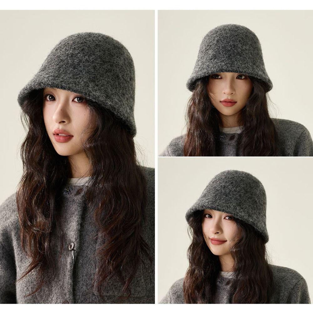 Warm Bucket Hat Vintage Panama Hat Versatile Felt Hat for Women