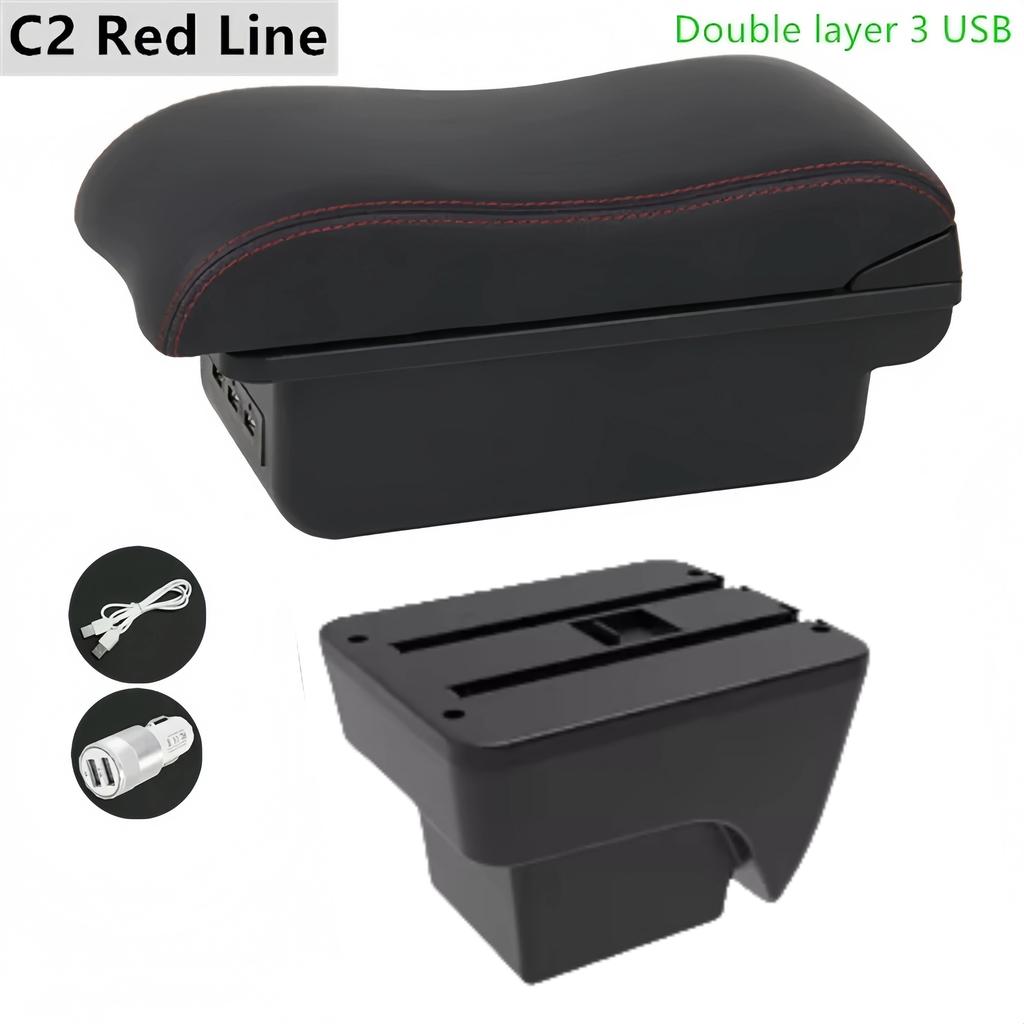 gzcr6 Car Armrest Box For SEAT IBIZA  2017-2024 Leather Arm Rest Center Console Storage USB Arm Rest Decoration Interior Parts