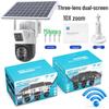V380 4G Solar Camera with Dual-View, Triple-Lens, 10x Zoom, Low-Power, Wireless Bullet Ball Monitor
