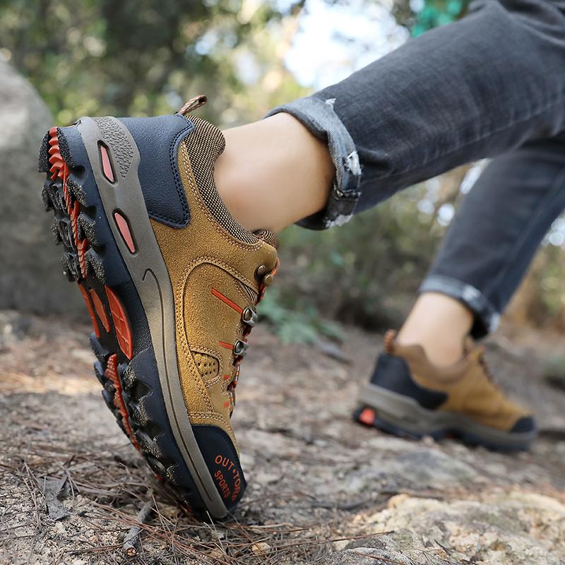 Suede Men Hiking Shoes Outdoor Trail Trekking Sneakers Men Non Slip Breathable Climbing Shoes Men Mountain Sports Shoes