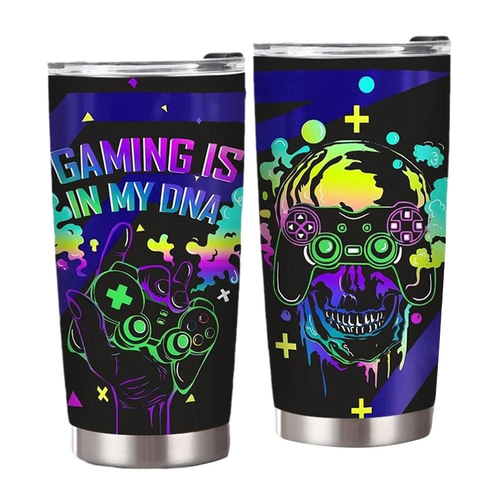 Кружка геймера из нержавеющей стали 20 унций с крышкой, стакан-тамблер для геймера, дорожная кружка для мальчика-подростка, сына, папы, подарок на день рождения, Рождество