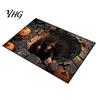 Indoor Outdoor Utility Rug 3D Halloween Entrance Rug, Spooky Skeleton Depth Pattern Decorative for Outside Non-slip Absorbent Door Mat Front Bathroom