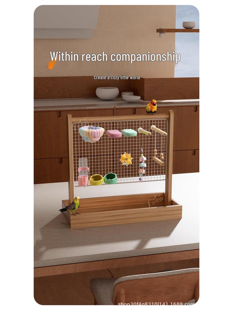 Parrot Desktop Stand: Poultry Platform for Budgies, Cockatiels & Conures - Entertainment & Boredom Relief Toy